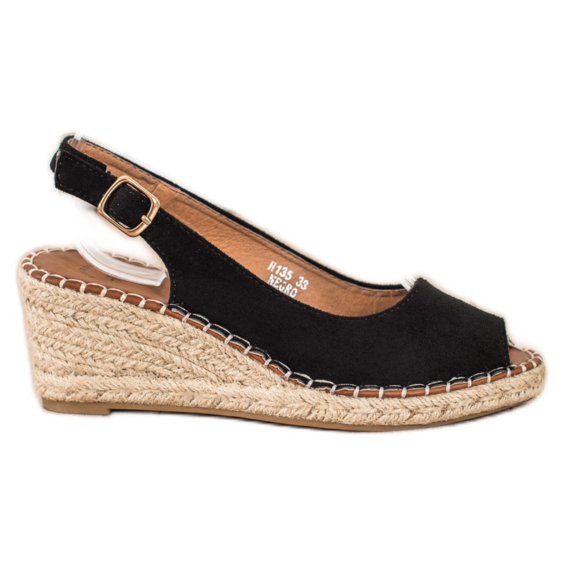 SHELOVET Casual Wedge Sandals svart
