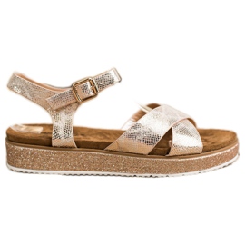 Bestelle Sandaler på glitterplattformen gyllene