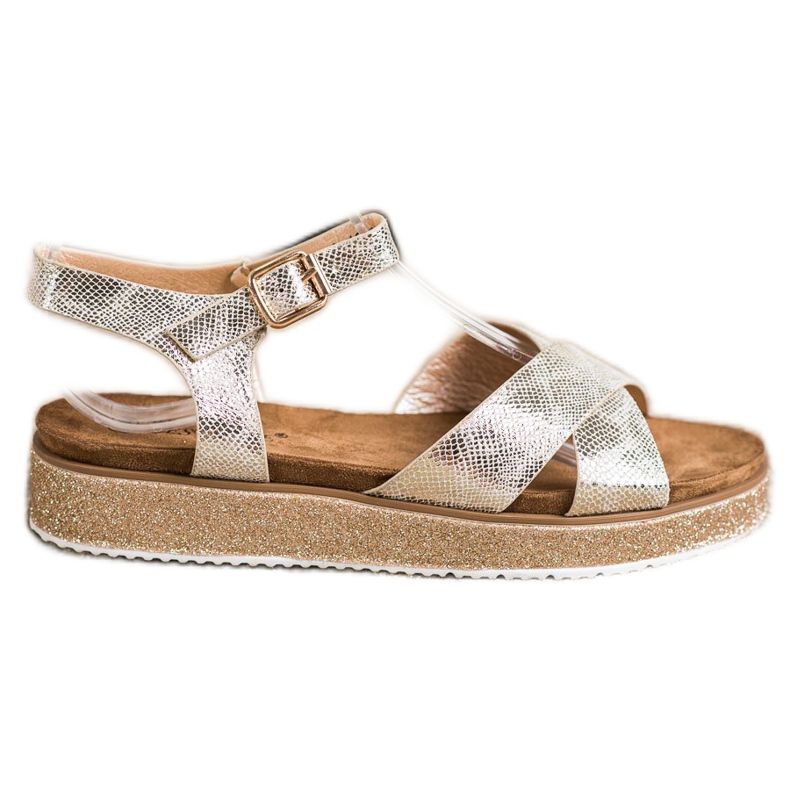 Bestelle Sandaler på glitterplattformen gyllene