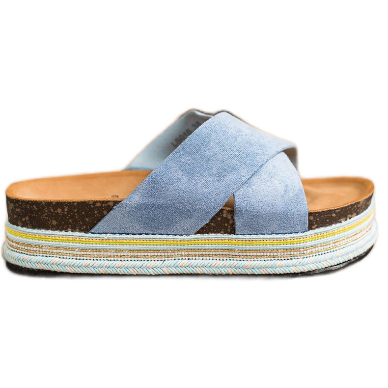 SHELOVET Blå mocka tofflor