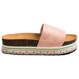 SHELOVET Bekväma mocka tofflor rosa
