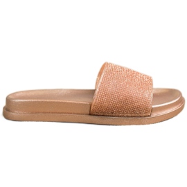 SHELOVET Gyllene glänsande tofflor