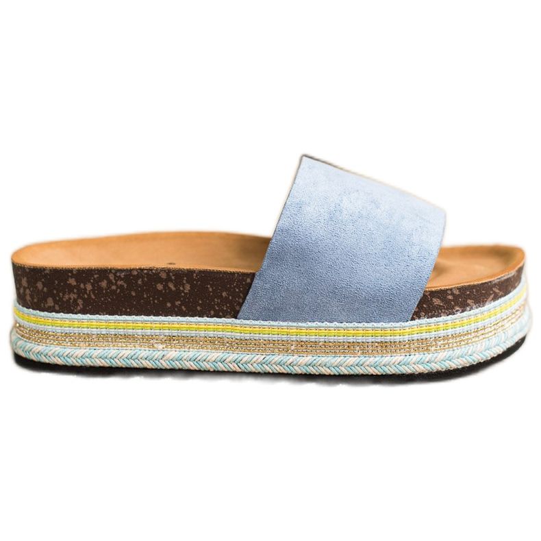 SHELOVET Bekväma mocka tofflor blå