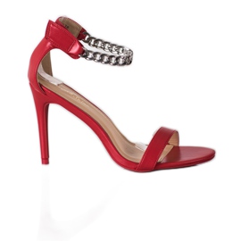 SHELOVET Sandaler På En Hög Klack Med En Kedja röd