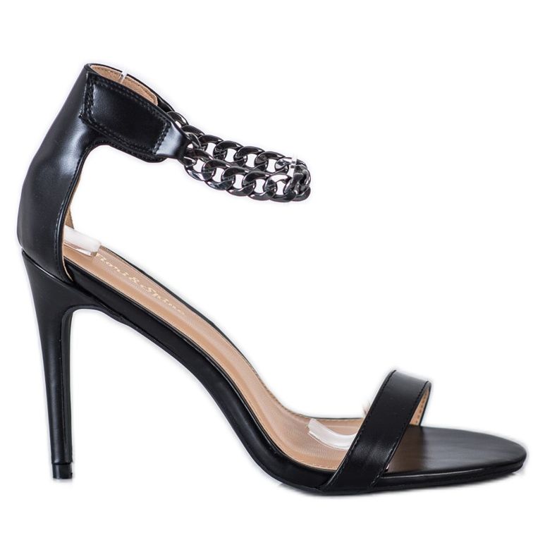 SHELOVET Sandaler På En Hög Klack Med En Kedja svart