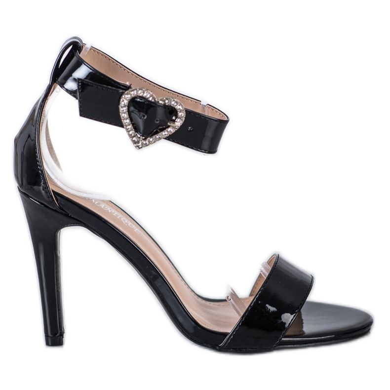 Diamantique Sandaler På En Hög Klack Med Prydnad svart