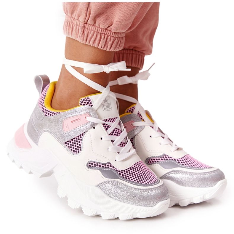 PE1 Kvinnors sportskor Sneakers Vit-Rosa Infinity