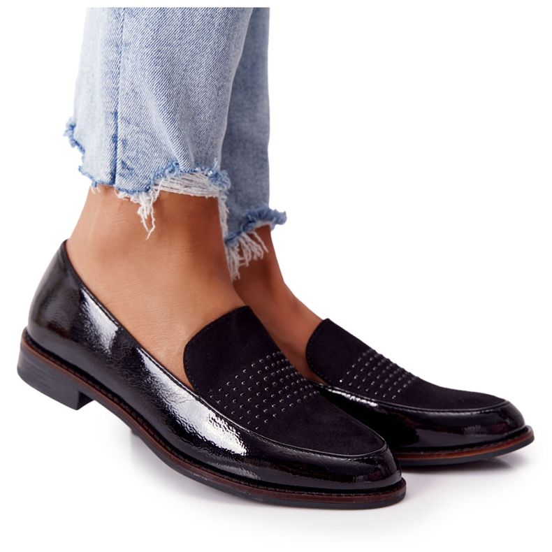 Damlackerade loafers Sergio Leone PB254 Svart