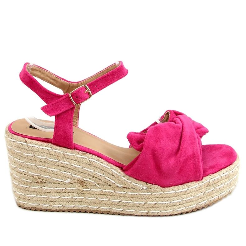 Sandaler espadriller på fuchsia kilar WH-3K63 Fuchsia rosa