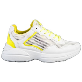 SHELOVET Sneakers med mesh vit