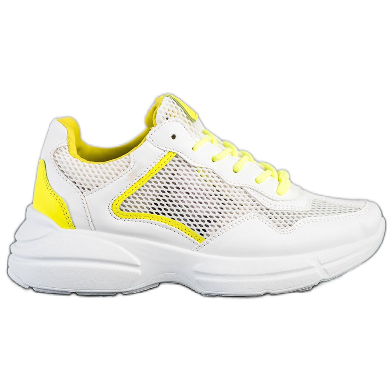 SHELOVET Sneakers med mesh vit