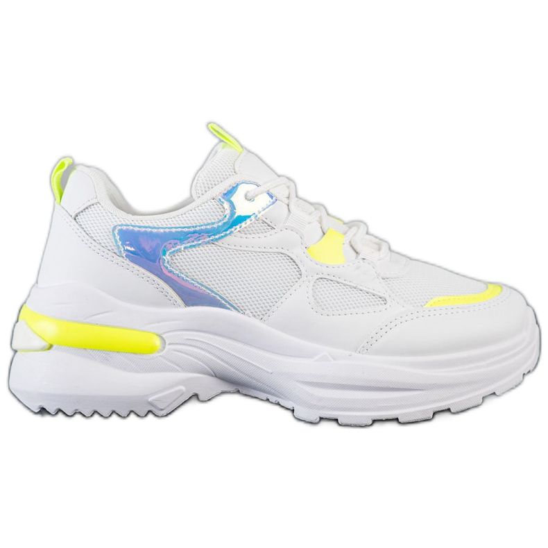 SHELOVET Sneakers med gula inlägg vit