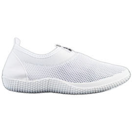 SHELOVET Openwork Slip On Shoes vit