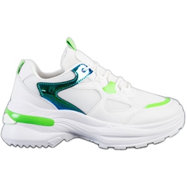 SHELOVET Sneakers med gröna skär vit