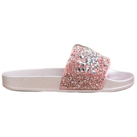 SHELOVET Tofflor Med Prydnader rosa