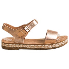 SHELOVET Bekväma gyllene sandaler