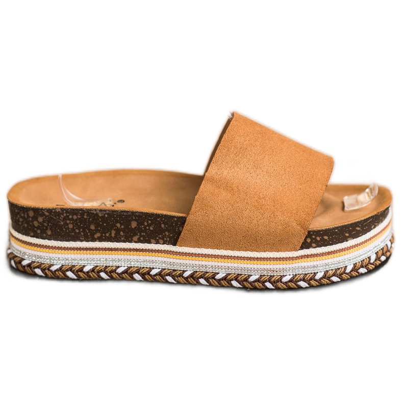 SHELOVET Bekväma mocka tofflor brun