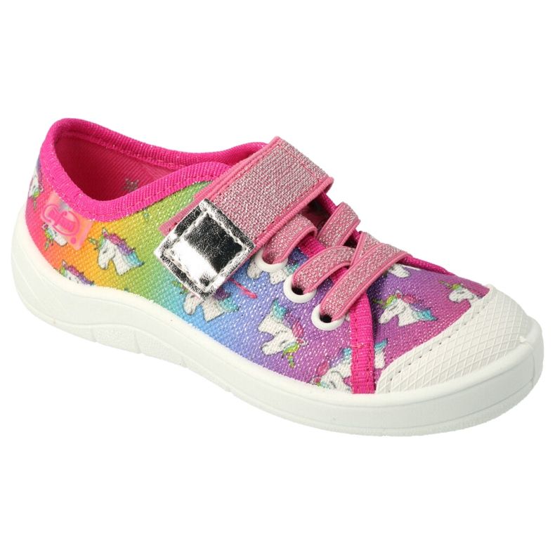 Befado barnskor 251X178 Unicorn blå orange rosa silver- grön