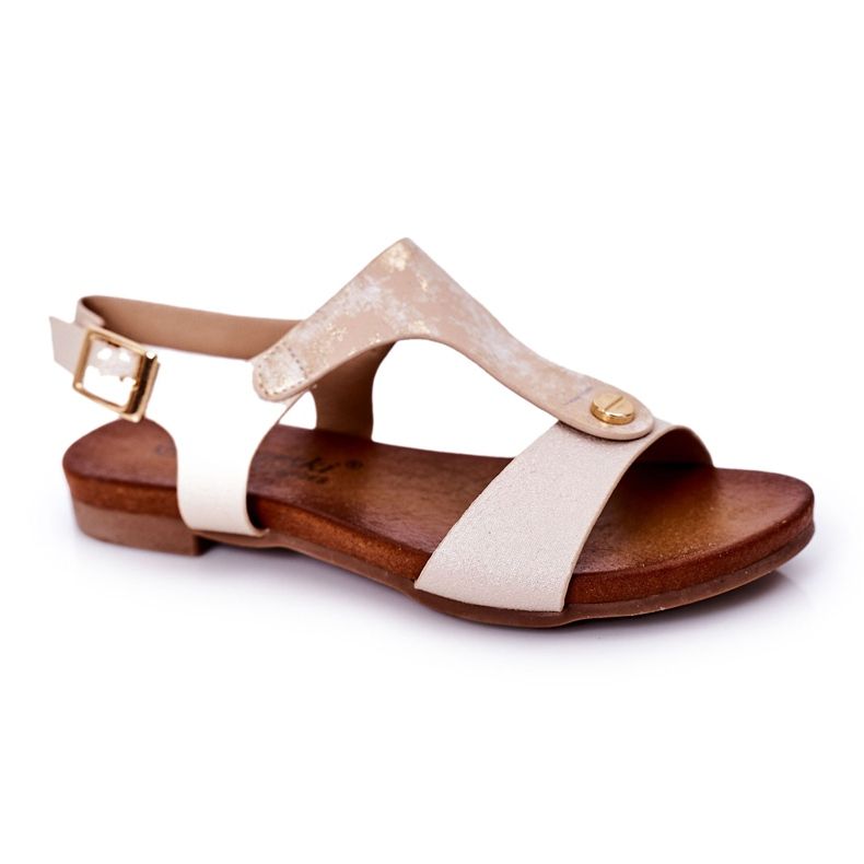 S.Barski Barnsandaler S. Bararski Comfort Złote gyllene