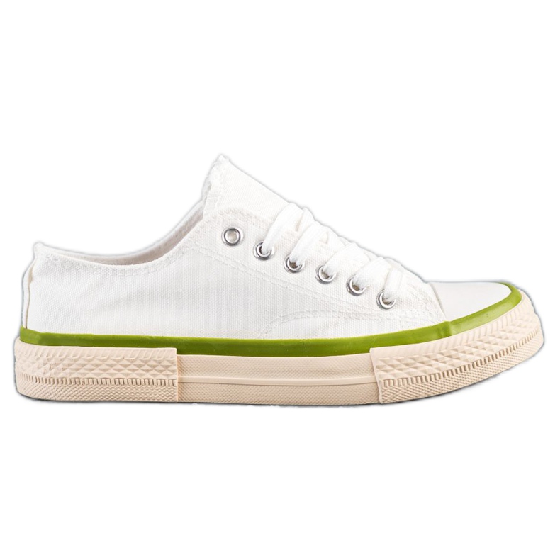 SHELOVET Sneakers På En Beige Plattform vit