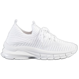 SHELOVET Vita sneakers på plattformen