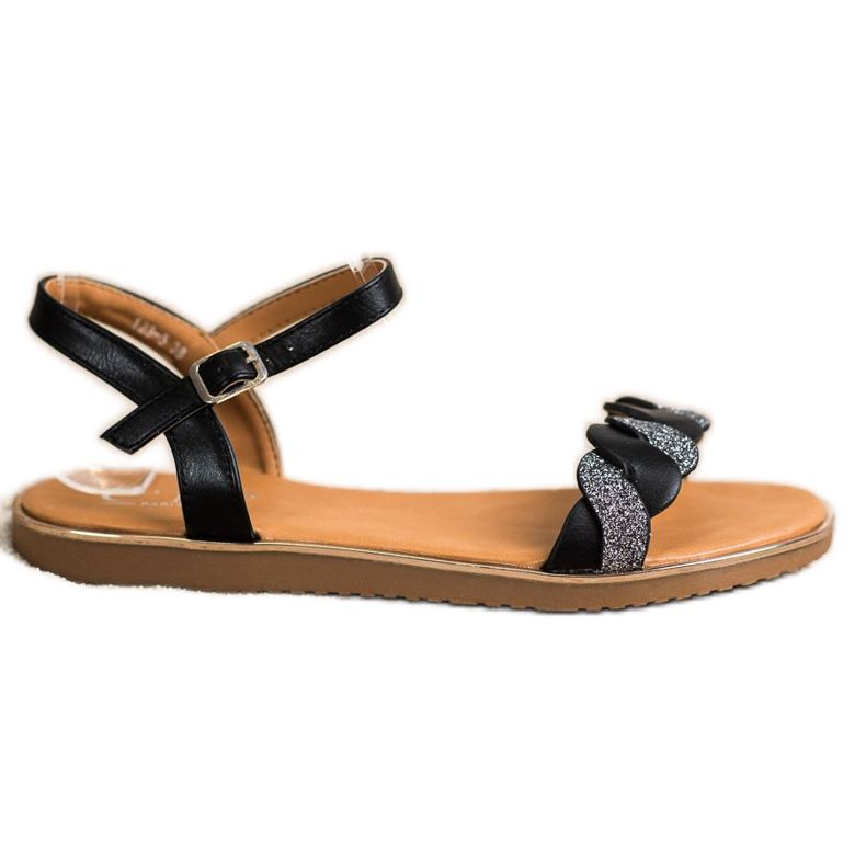 Cm Paris Svarta sandaler med glitter