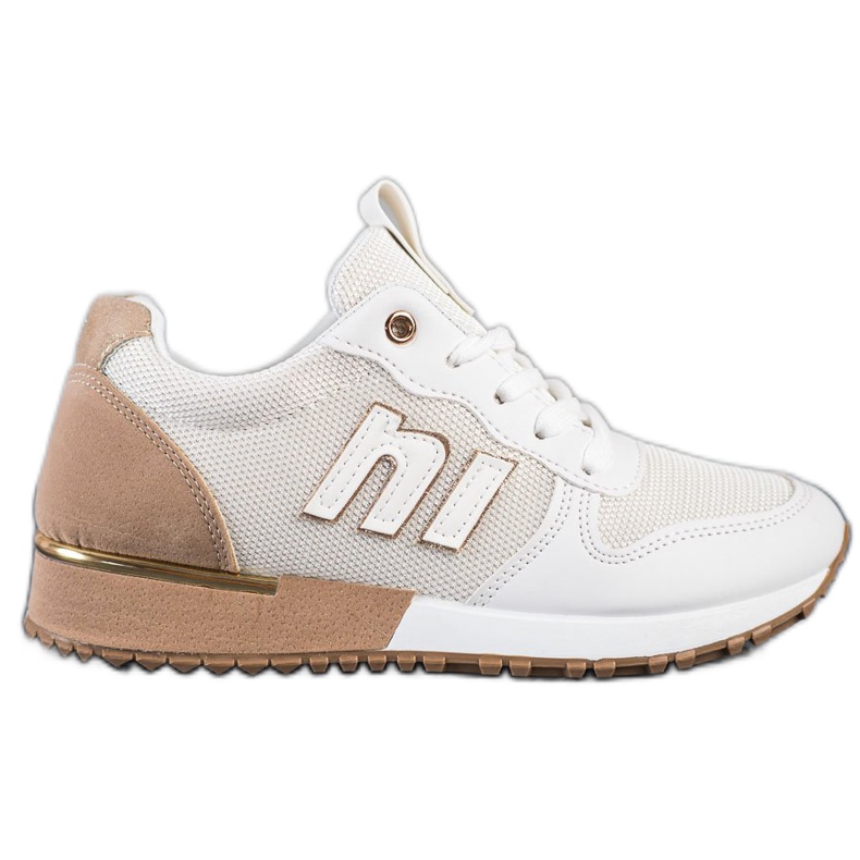 SHELOVET Klassiska sneakers beige vit