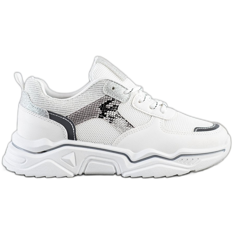 SHELOVET Vita sneakers med glitter