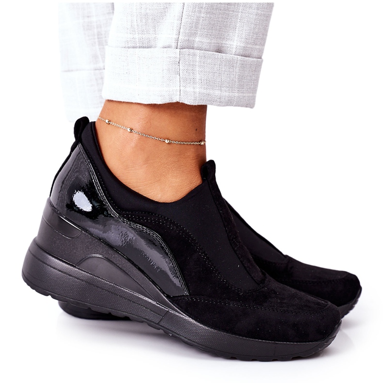 Vinceza 10593 Black Slip On Wedge Sneakers svart