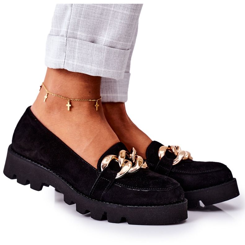 Mocka loafers Lewski Shoes 3040 Black svart