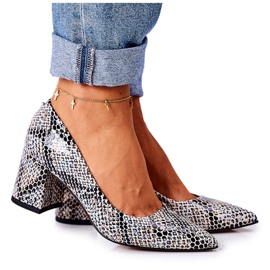 Lewski Shoes Läderpumpar med djurmönster Lewski-skor 2801 Svart-blå