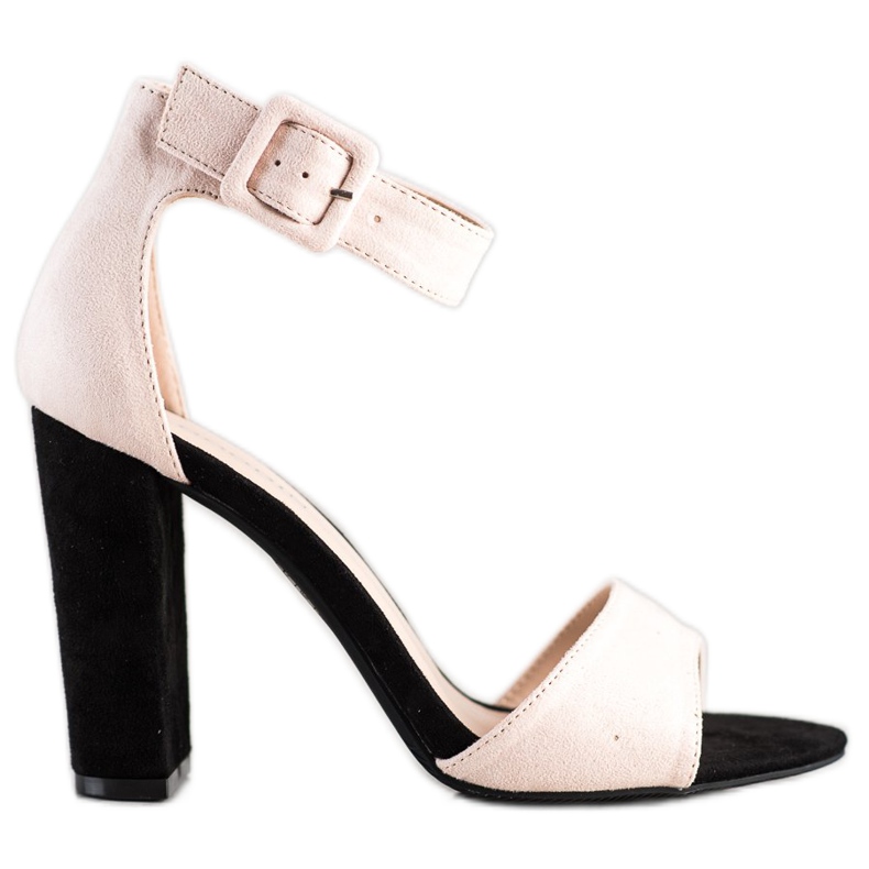 Goodin Beige sandaler på en hög stolpe svart