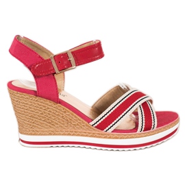 SHELOVET Sandaler med kil röd