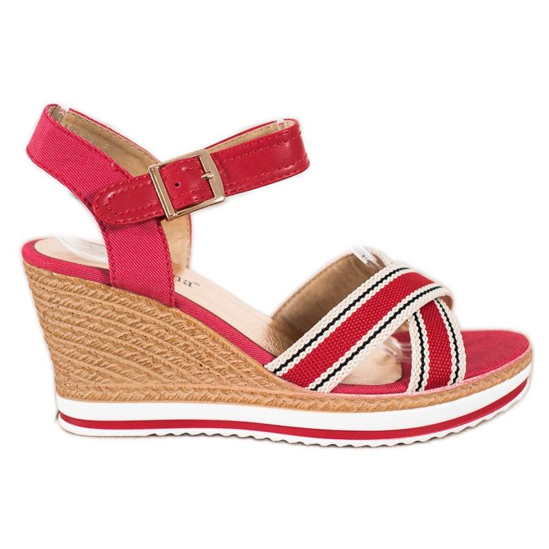 SHELOVET Sandaler med kil röd