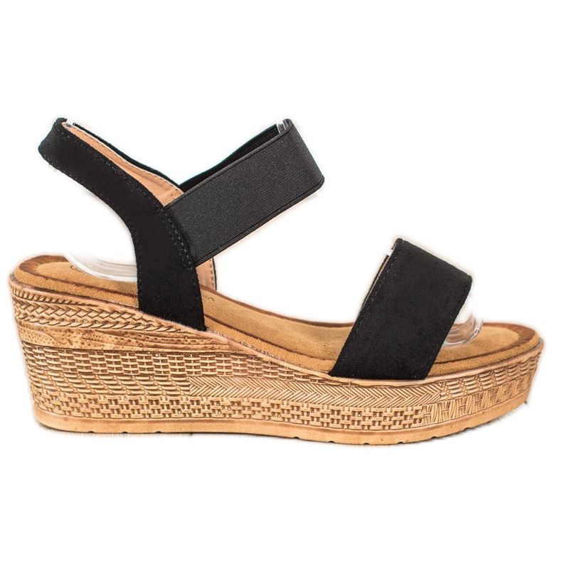 Queentina Lätta sandaler i mocka svart