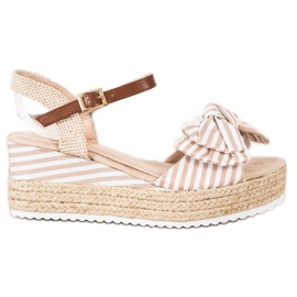 Sweet Shoes Espadrilles sandaler med ränder beige brun
