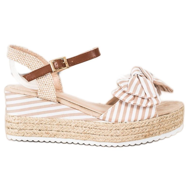 Sweet Shoes Espadrilles sandaler med ränder beige brun
