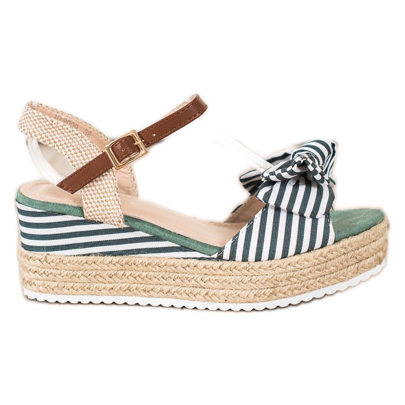 Sweet Shoes Espadrilles sandaler med ränder grön