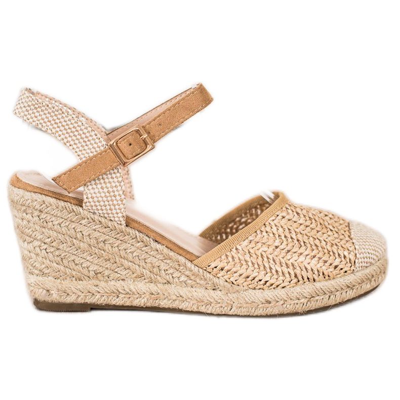 Sweet Shoes Openwork Espadrilles på kilen beige brun