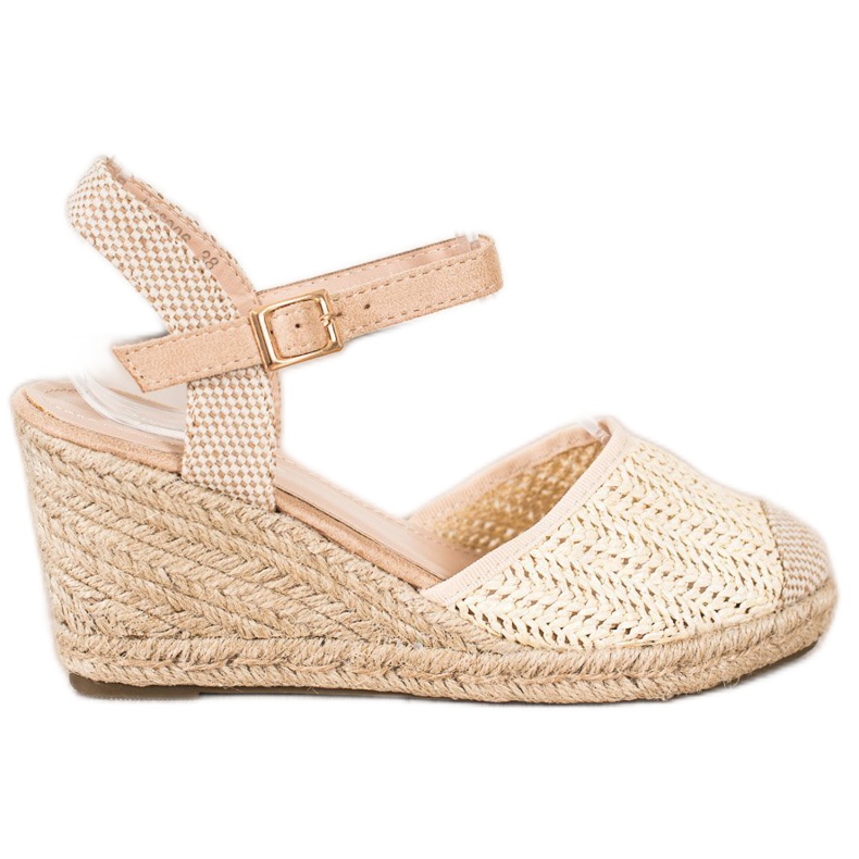 Sweet Shoes Openwork Espadrilles på kilen beige