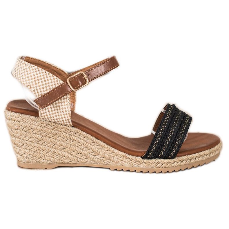 SHELOVET Casual Espadrilles sandaler beige brun svart