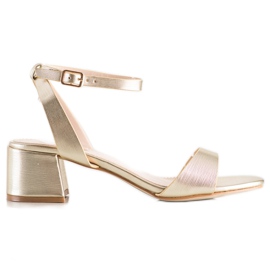 SHELOVET Eleganta gyllene sandaler