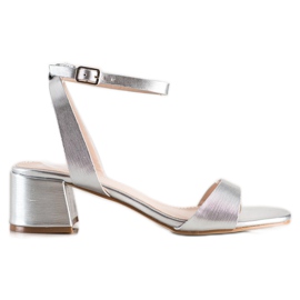 SHELOVET Eleganta silver sandaler