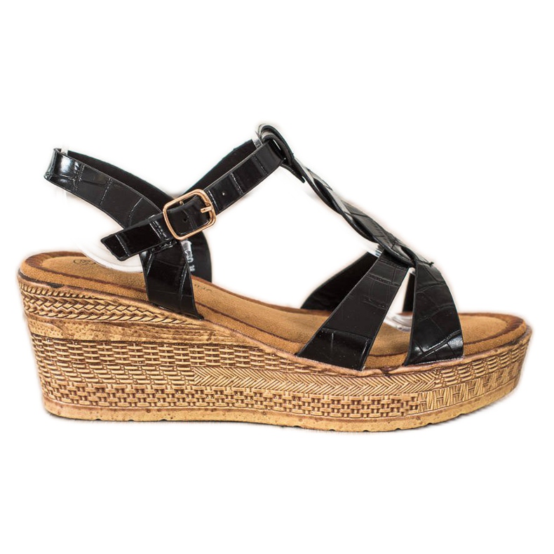 Queentina Eco lädersandaler svart