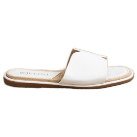 SHELOVET Eleganta Eco Leather Tofflor vit