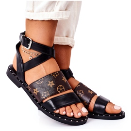 PS1 Platta ekoläder svart Loretta sandaler