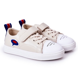 Apawwa Barn Beige tecknad kardborreband Sneakers