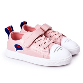 Apawwa Barnens rosa tecknade kardborrebandssneakers