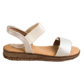 Queentina Gyllene sandaler med glitter