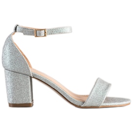 Mannika Klassiska sandaler med glitter silver-